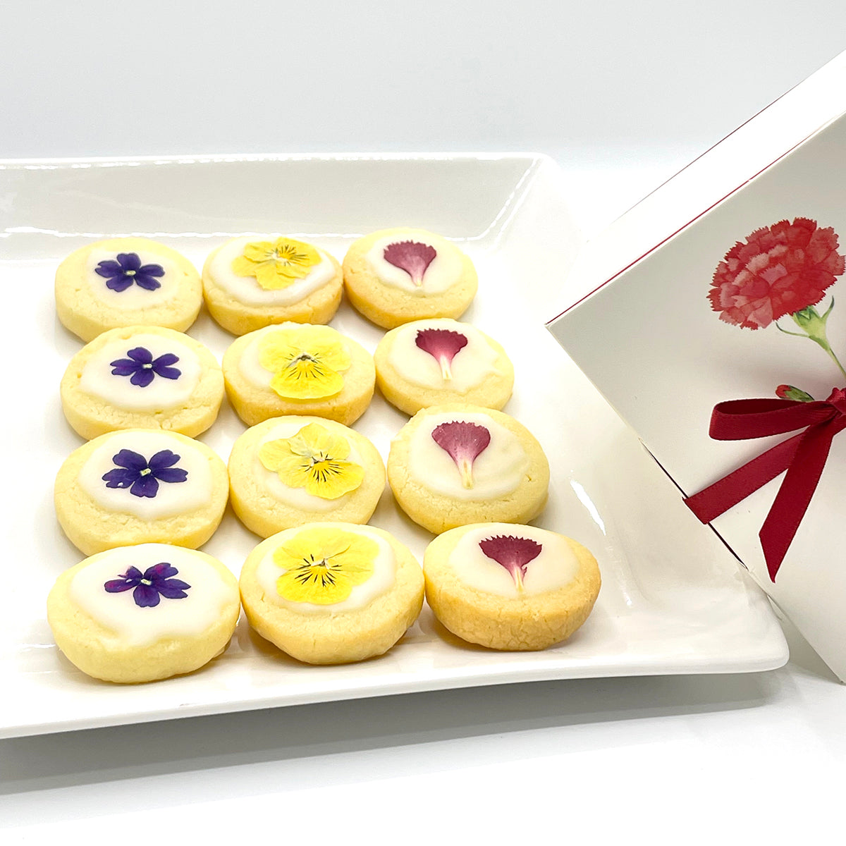 <母の日>コンフィチュール3本&フラワークッキー、紅茶セット
